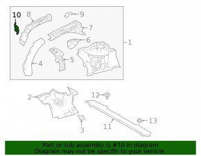 Front fender apron bracket, right, Toyota Avalon 19-22