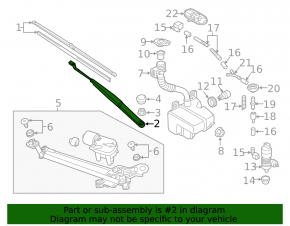 Wiper arm right VW Golf 15-21
