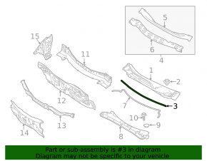 Windscreen wiper grille seal central Nissan Murano z52 15-