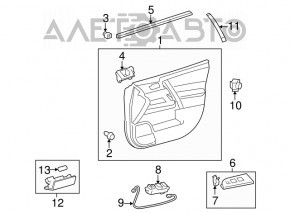 Front right door panel for Toyota Highlander 2013, beige