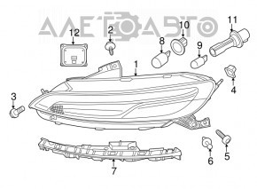 Left turn signal DRL Jeep Cherokee KL 14-18