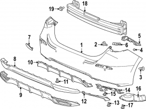 Heat shield rear bumper left Honda Civic XI FE/FL 22- 5d