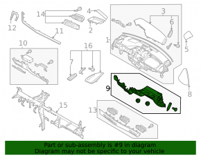 Front panel trim lower Hyundai Sonata 20-22 gray