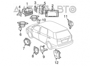 Rear left speaker Toyota Sienna 2010