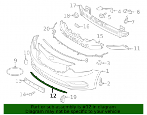 Front bumper lip Kia Forte 4d 14-16 prerest