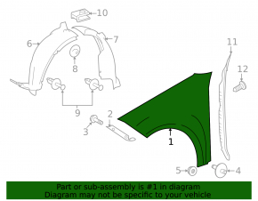 Front left wing Mercedes GLK-class X204 10-15