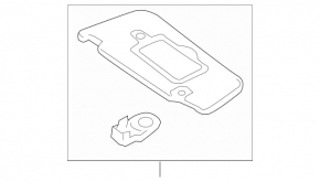 Right visor Mercedes C-class W205 15-17 gray, without hook