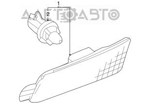 Reflector front bumper right Mazda6 09-13