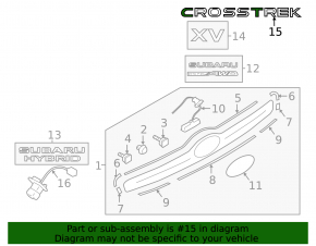 Emblem rear CROSSTREK Subaru XV Crosstrek 13-15 useful chrome