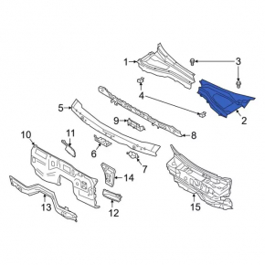 Left windshield wiper grille plastic Ford Explorer 20-