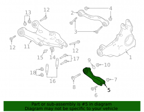 Lower rear left transverse control arm for Jaguar I-Pace 19-25