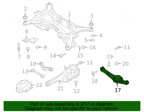 Lower control arm for rear right spring, Mazda CX-9 07-15