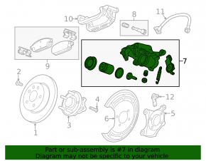 Caliper assembly rear right Buick Encore 13-17