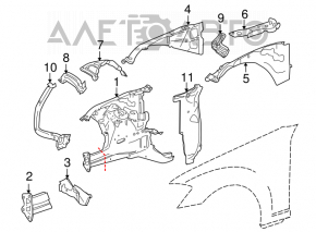Mercedes W221 silver front left quarter panel