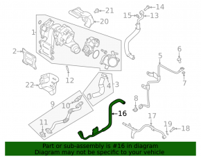Upper turbine cooling pipe outlet Kia K5 21-24 1.6T
