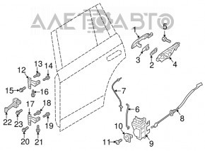 Door hinge upper rear right Volvo XC90 16-23