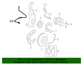 Front left ABS sensor BMW 5 F10 11-16 AWD