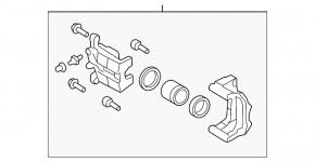 Rear right caliper Nissan Pathfinder 13-20 rusty