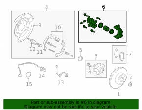 Rear right caliper Nissan Pathfinder 13-20 rusty