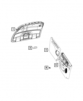 Lighting lamp in the trunk door trim lower Dodge Grand Caravan 11-20