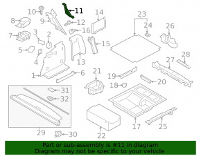 Upper Left Arch Trim Bracket BMW X3 F25 11-17