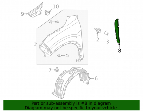 Left door-wing seal for Mitsubishi Outlander 22-25