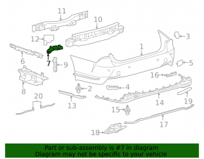 Rear bumper mount, inner right, Lexus LS 18-23