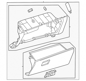 Toyota Highlander 20-23 black glove compartment, broken mount, scratch