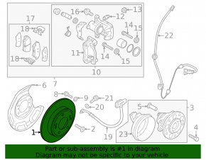 Brake disc rear left Kia Forte 19-24