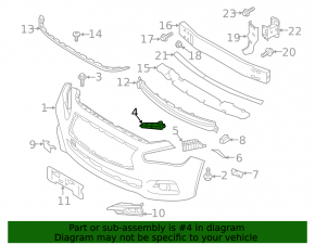 Front bumper mount right under headlight Infiniti Q50 14-17