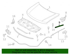 Right hood shock absorber Infiniti QX56 QX80 11-18