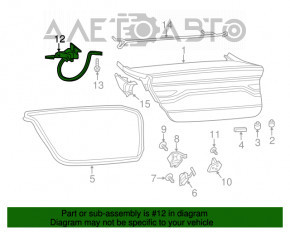 Trunk lid hinge right Dodge Dart 13-16