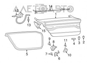Trunk lid hinge right Dodge Dart 13-16