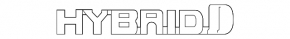 The "Hybrid" emblem on the left wing of a Toyota Rav4 19-24