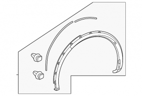 Rear right fender arch trim for Toyota Prius 2020-2026 Limited, XLE