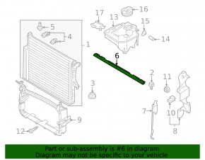 Upper radiator seal Audi Q7 4L 10-15