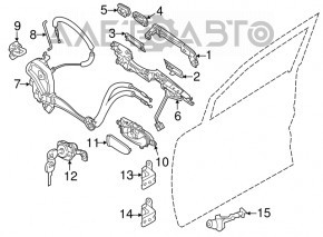 Door handle inner rear left Nissan Murano z51 09-14 beige