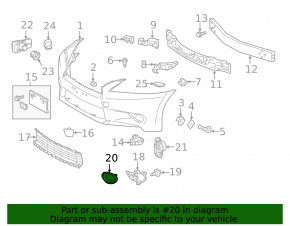 Left fog light frame for Lexus GS 13-15