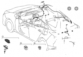 Right trunk lid wiring for Toyota Prius 50 16-22 (upper)