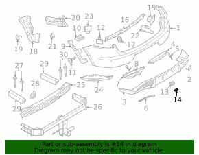 Rear view camera mount Porsche Macan 15-18 2 parts