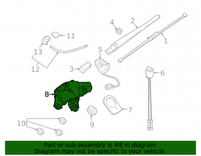 Windscreen wiper trapezoid with motor rear Porsche Macan 15-