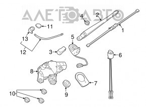 Windscreen wiper trapezoid with motor rear Porsche Macan 15-