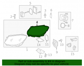 Front left headlight seal for Mercedes C-class W205 19-21