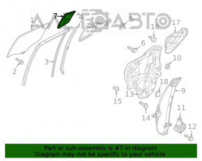 Door glass triangle rear right Mazda 6 13-21