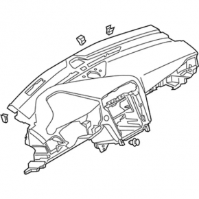 Torpedo front panel with AIRBAG Ford Fusion mk5 13-20 under start-stop, black overlays, scratches on overlays
