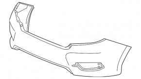Rear bumper bare Honda Civic X FC 16-21 4d, black, broken fasteners, dented