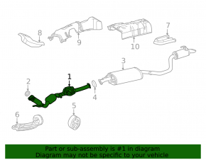 Toyota Highlander 20-25 hybrid exhaust pipe with catalytic converter with heating