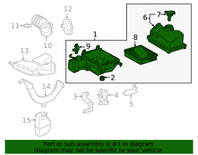 Lexus ES350 13-18 air filter housing without flow meter