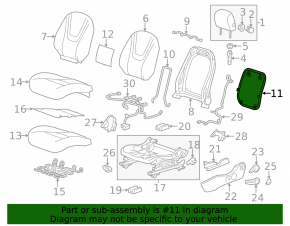Chevrolet Volt 11-15 black rear driver's seat cover, scratched