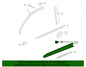 Door trim lower front left GMC Terrain 10-17 structure